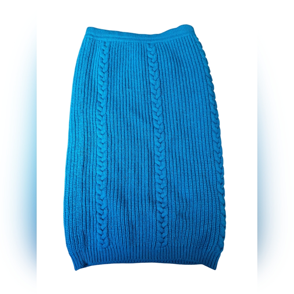 Rare vintage benetton wool skirt blue made in italy size 44 small